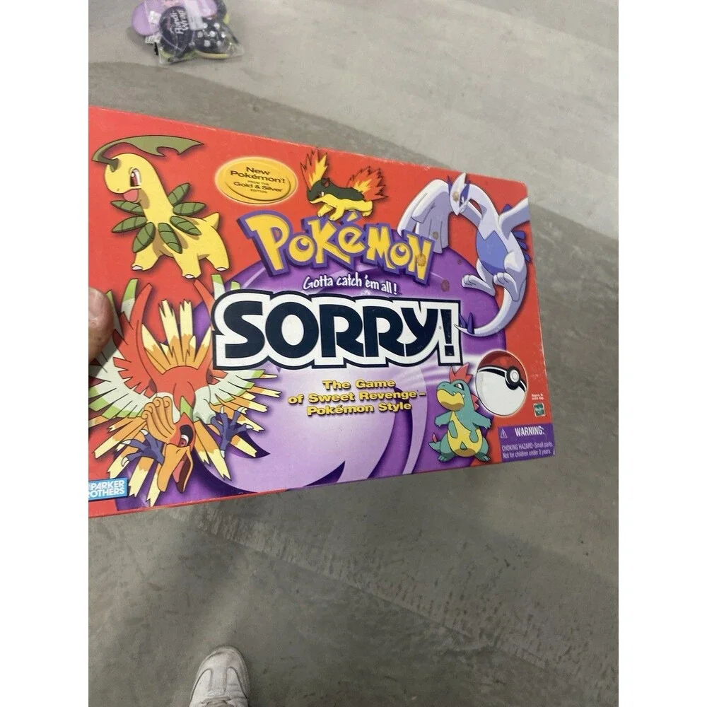 Pokemon SORRY Board Game Gold & Silver Edition Vintage Hasbro Complete 2001 READ